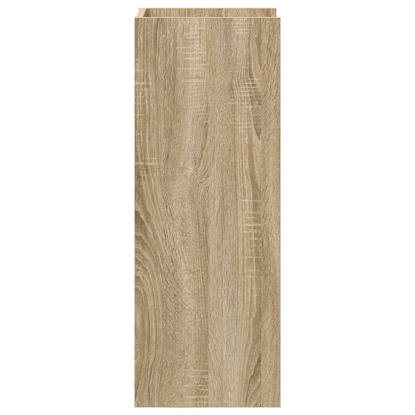 Soporte para plantas de roble Sonoma, 30 x 30 x 80 cm, columna para plantas de madera, moderno soporte para flores con 2 estantes para plantas de interior, soporte vertical para salón y