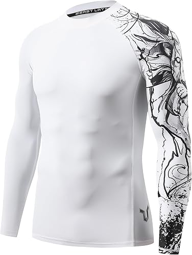 HUGE SPORTS Serie Wildling  Camiseta de protección con protección UV, de secado rápido, con compresión