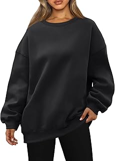 Moletons Femininos De Tamanho Grande, Gola Redonda, Moletons De Manga Longa, Ternos De Outono De 2023, Folgados, Estilo Clássico black-M