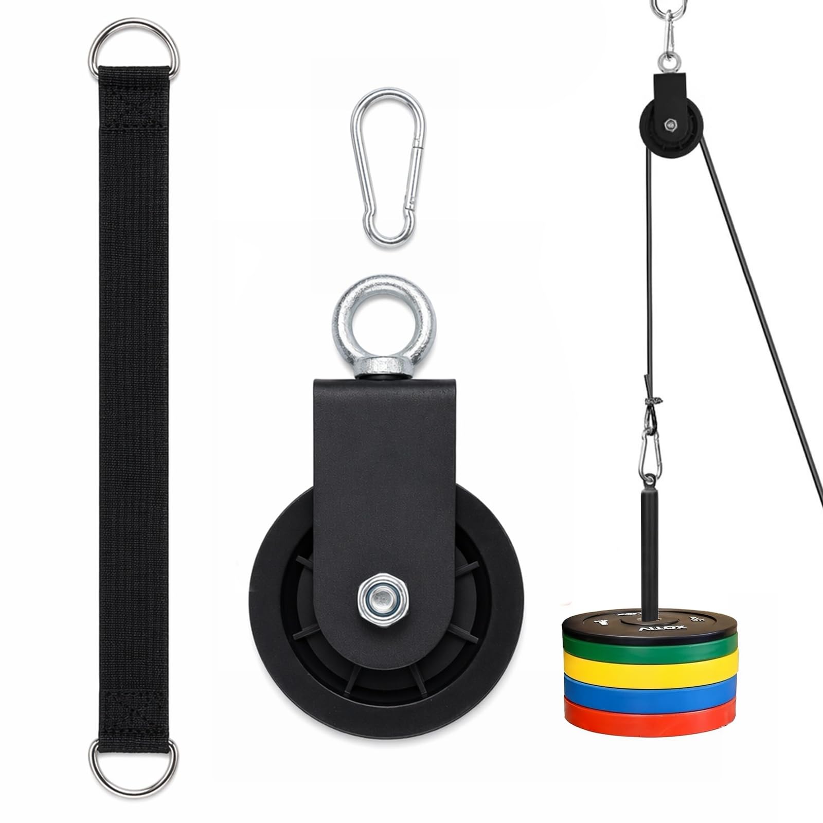 Elovara 90mm Gym Pulley System with 360 Degree Swivel,150kg Load Capacity