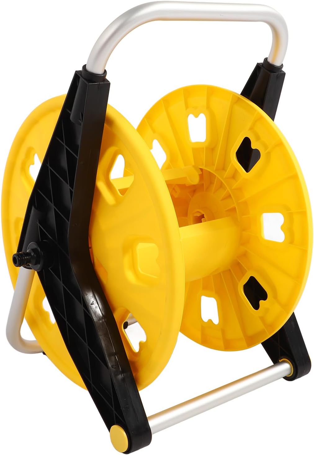 Garden Hose Reel Portable Holder Holds 60m Water Pipes Yellow H 3050S for Lawn Courtyards