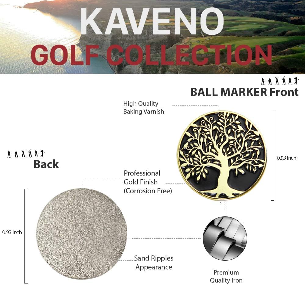 kaveno Golf Ball Marker Series, Assorted Design, Pack of 5/10/20 (Tree of Life - 10PCS) : Sports & Outdoors