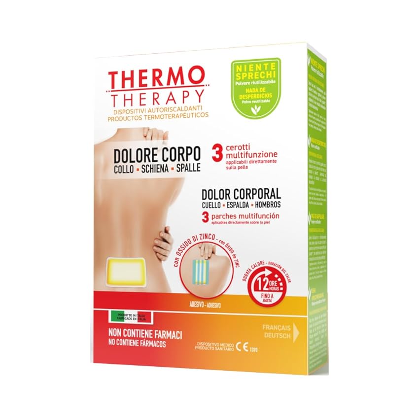 Immagine del prodotto Cerotto Caldo Multifunzione Schiena e Spalle - Ideale per Alleviare i Dolori Muscolari - Calore Fino a 12 Ore - Formato: 3 Cerotti Multifunzione per Schiena e Spalle – Thermo Therapy