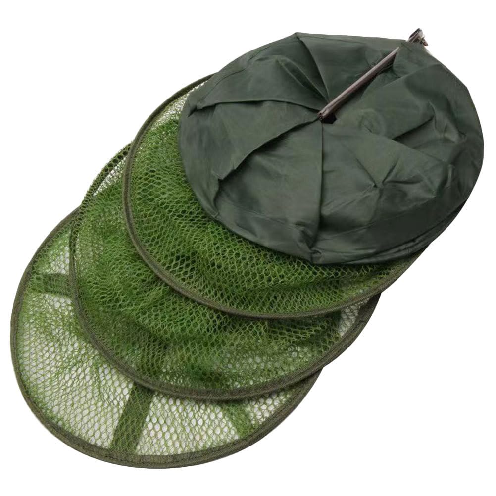 Fishing Bait Trap, Fishing Keepnet with Stainless Steel Ground Stake, Foldable Fish Landing Net Trap, Portable Mesh Cage for Carp Coarse, Crab Crayfish Shrimp Catching