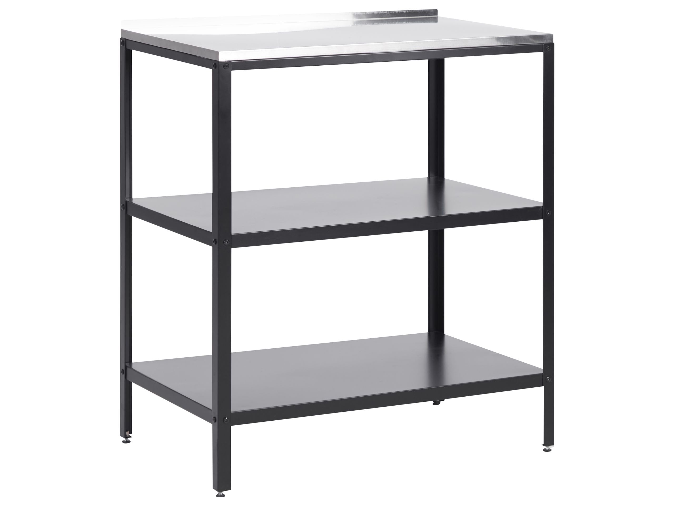 Beliani Commode de Jardin Îlot en Acier INOX Noir 80 x 50 x 92 cm Vilama