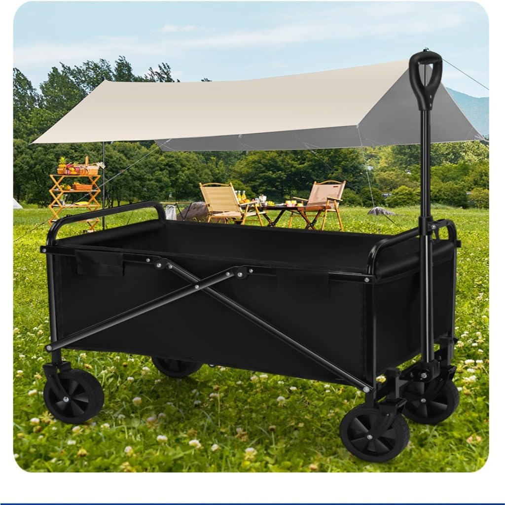 Plegable vagón portátil， Carro de Playa, Carrito for Acampar al Aire Libre, Remolque de Camping Plegable, Carrito de Picnic(K)