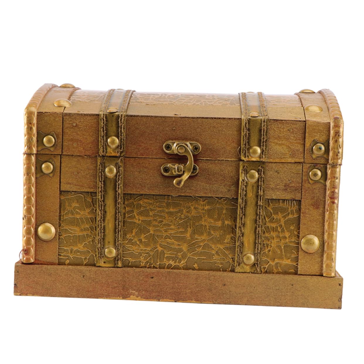 Coffre au trésor en bois vintage pour ranger les bijoux éparpillés