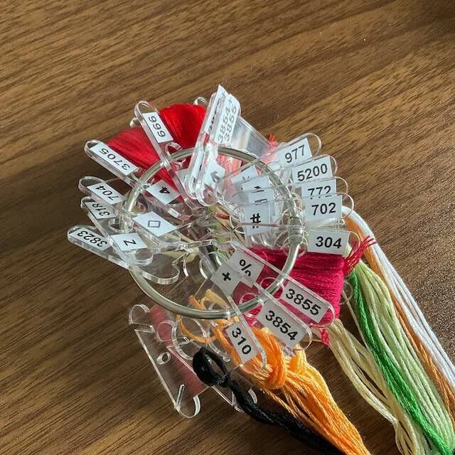 30pcs of Acrylic Thread Bobbin Drops,Acrylic floss chips Embroidery Floss Organization (Clear)