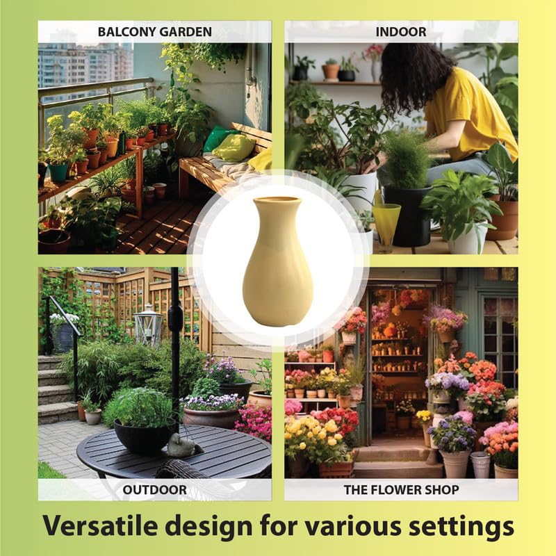 Image of GARDENS NEED 6-Inch (15.24 cm) Lucky Flower Pot | Round Shape, Set of 2, Cream Planter for Indoor & Outdoor | UV-Resistant, Lightweight Plastic Pots| Ideal for Flowers, Herbs, and Small Plants
