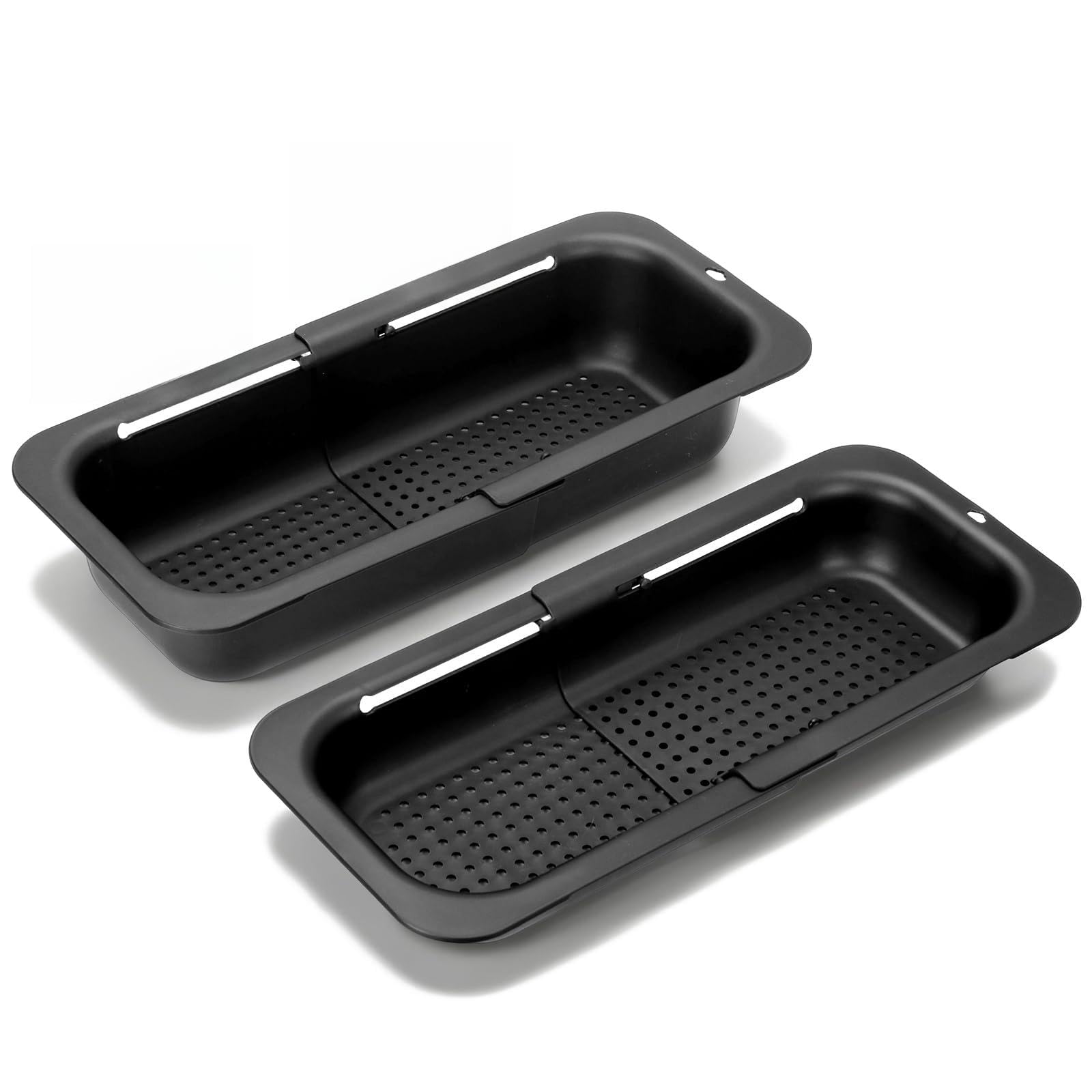 Passoire Évier Pliable VINATO - Set de 2 Pièces Réglables pour Égouttoir