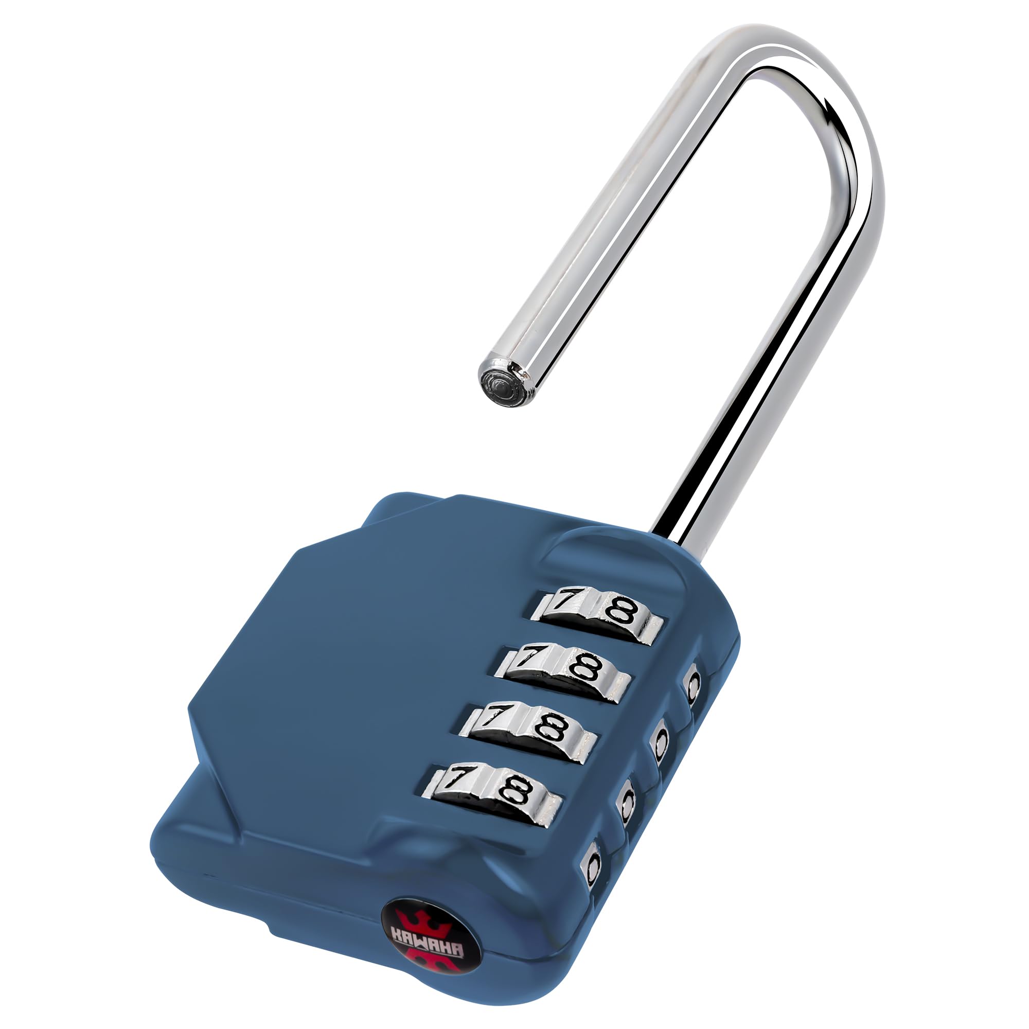 CL21BG 2.6 Inch Long Shackle Combination Lock, 4 Digit Combination Padlock Set Your own Combination for Gym Locker Lock, School, Gates, Doors, Toolbox, Hasps and Storage (Blue-Gray (L) *1)