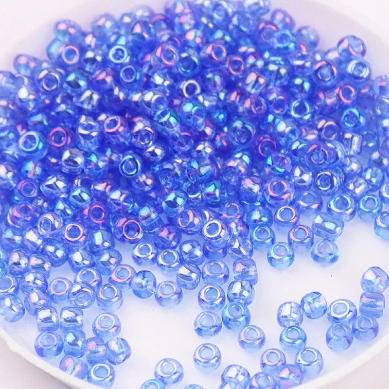 Szklane koraliki z nasionami małe koraliki 1,5-4 mm szklane koraliki ryżowe magiczny kolor przezroczyste imitacja kolorów rozproszone koraliki DIY koraliki akcesoria z frędzlami