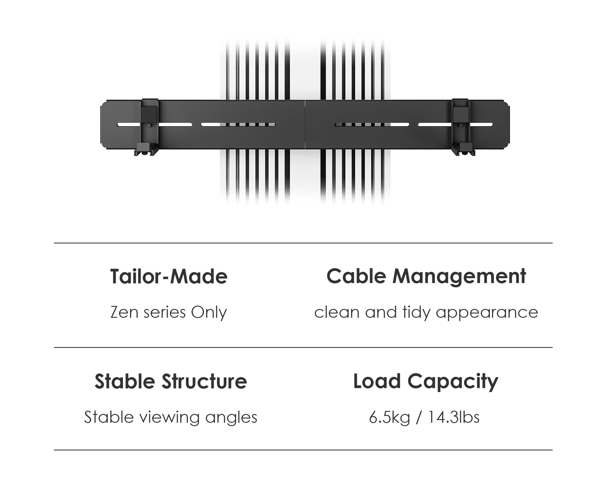 FITUEYES Design Supporto per Soundbar, Adatto per I Supporti TV Delle Serie Zen e Cantor, Staffa per Soundbar Regolabile Fino a 6,5 kg, Dotata di Cuscinetti Antiscivolo in EV.