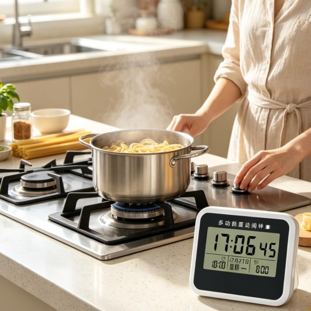 Budzik wibracyjny z wyświetlaczem LCD 110 dB Dual Alarm