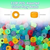 Vista 53 de Pony Bulk Beads - 1100 Pcs for Jewelry & Bracelets Making, Hair & Bracelet Beads (Dark Grey)