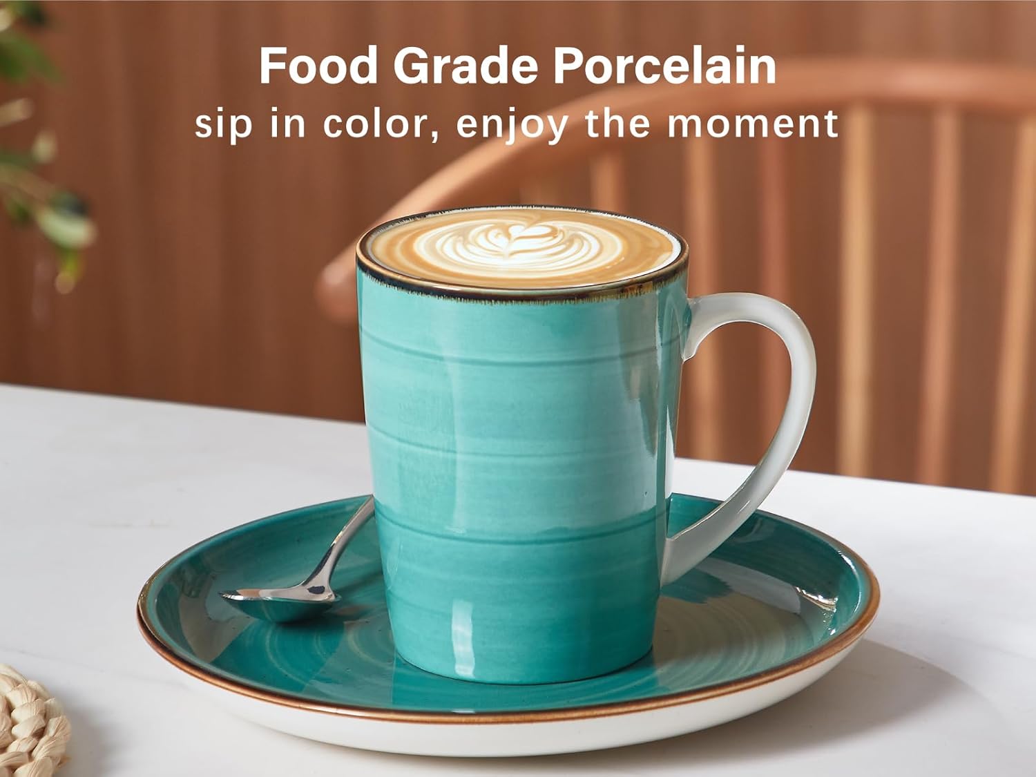 ONEMORE 16 oz Coffee Mugs Set of 4 Large Ceramic Coffee Cups Colorful Mugs Set with Handles for Latte, Hot Cocoa, Tea - Housewarming Gift - Assorted Colors - Image 2