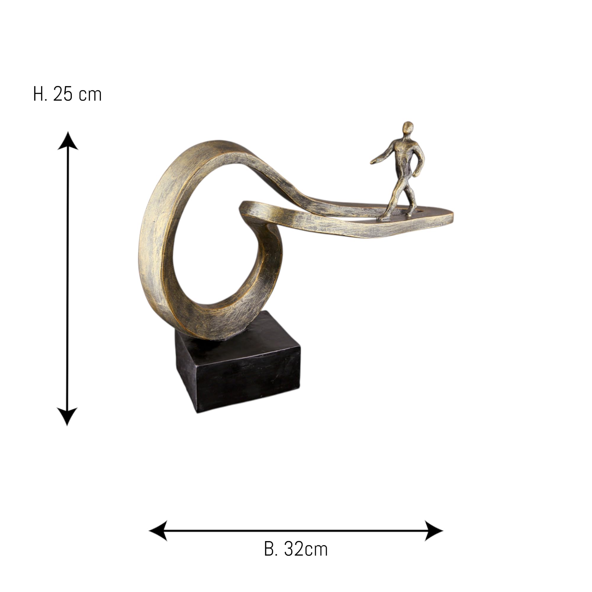Casablanca Skulptur Path, Deko Figur Bronze, Kunstharz Statue Wohnzimmer, Büro Dekoration H. 25 cm x B. 32 cm - Moderne Skulpturen