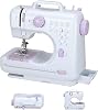 12 Stitch Child Mini Sewing Machine, 2 Thread 2 Speed Portable Electric Overlock Machine 2 Power Mode for Bedsheets, Cloth Patches, Jeans