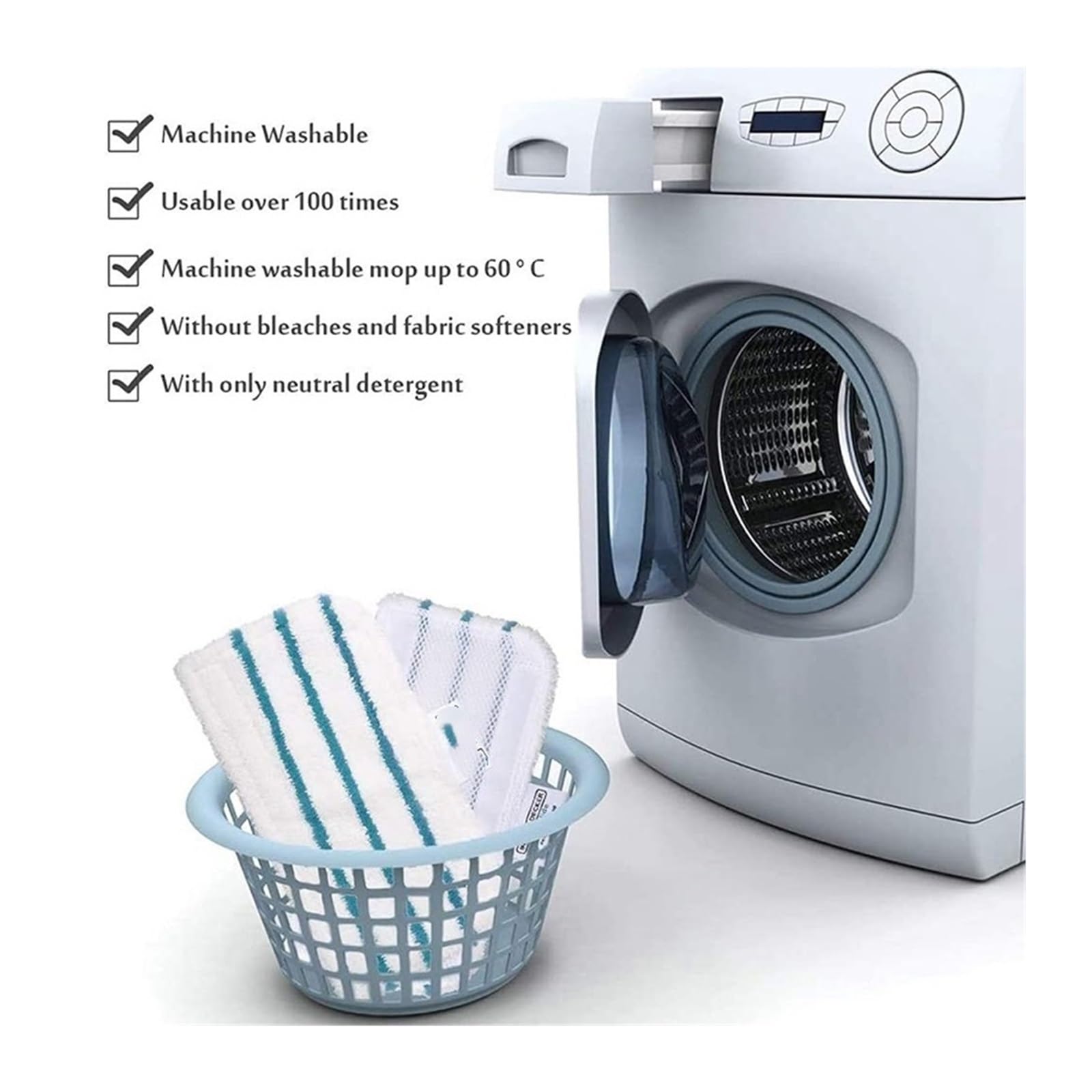 CobydA Panni di Pulizia di Ricambio in Microfibra.Compatibile con la Scopa a Vapore Black+Decker FSMP20, FSMH1321JMD, FSM1500, FSM1600, FSM1610.
