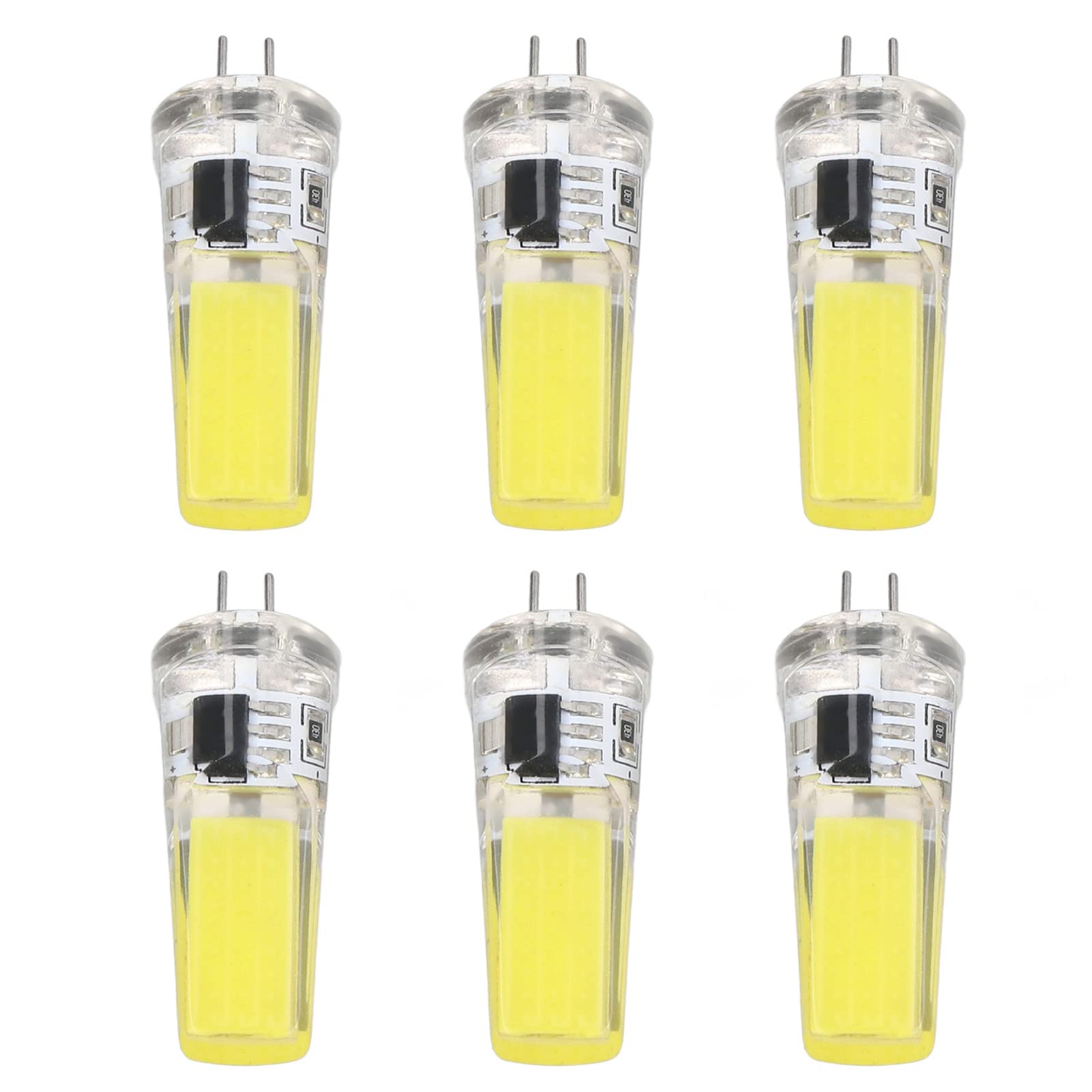 6Pcs 220V 9W G4 LED Bulbs Dimmable 500LM COB Lamp for Home Ceiling Landscape Chandelier Lamps(6500K White Light)