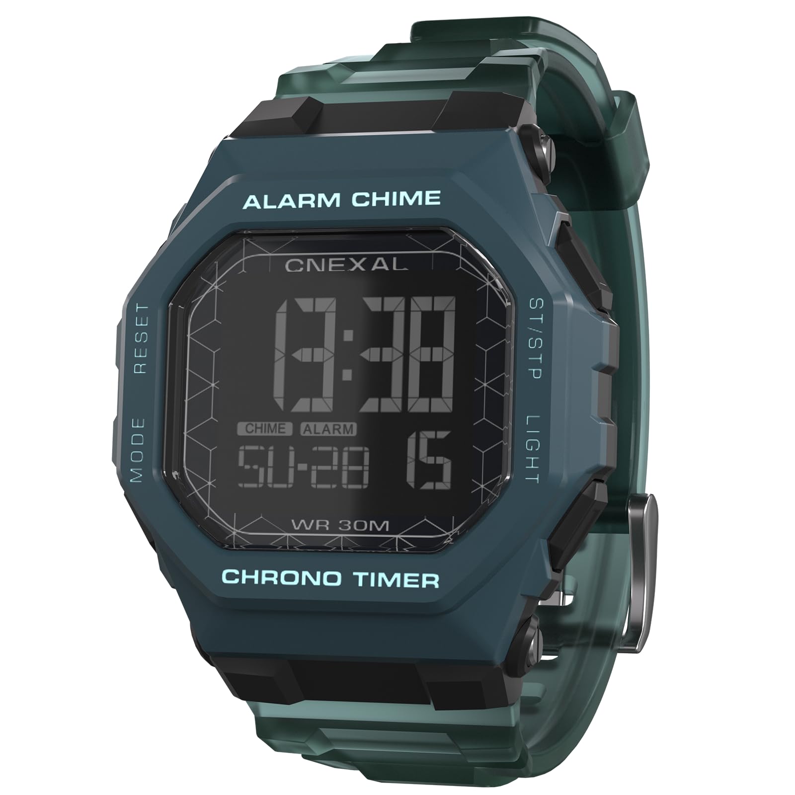 Orologio sportivo digitale da uomo, impermeabile, facile da leggere, con ampio display, cronometro, sveglia e batteria di 18 mesi