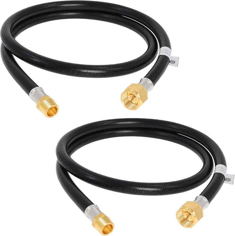 Mangueira para Propano Wadoy 3/8" MNPT x 1/2" Flare Fêmea – Pacote com 2