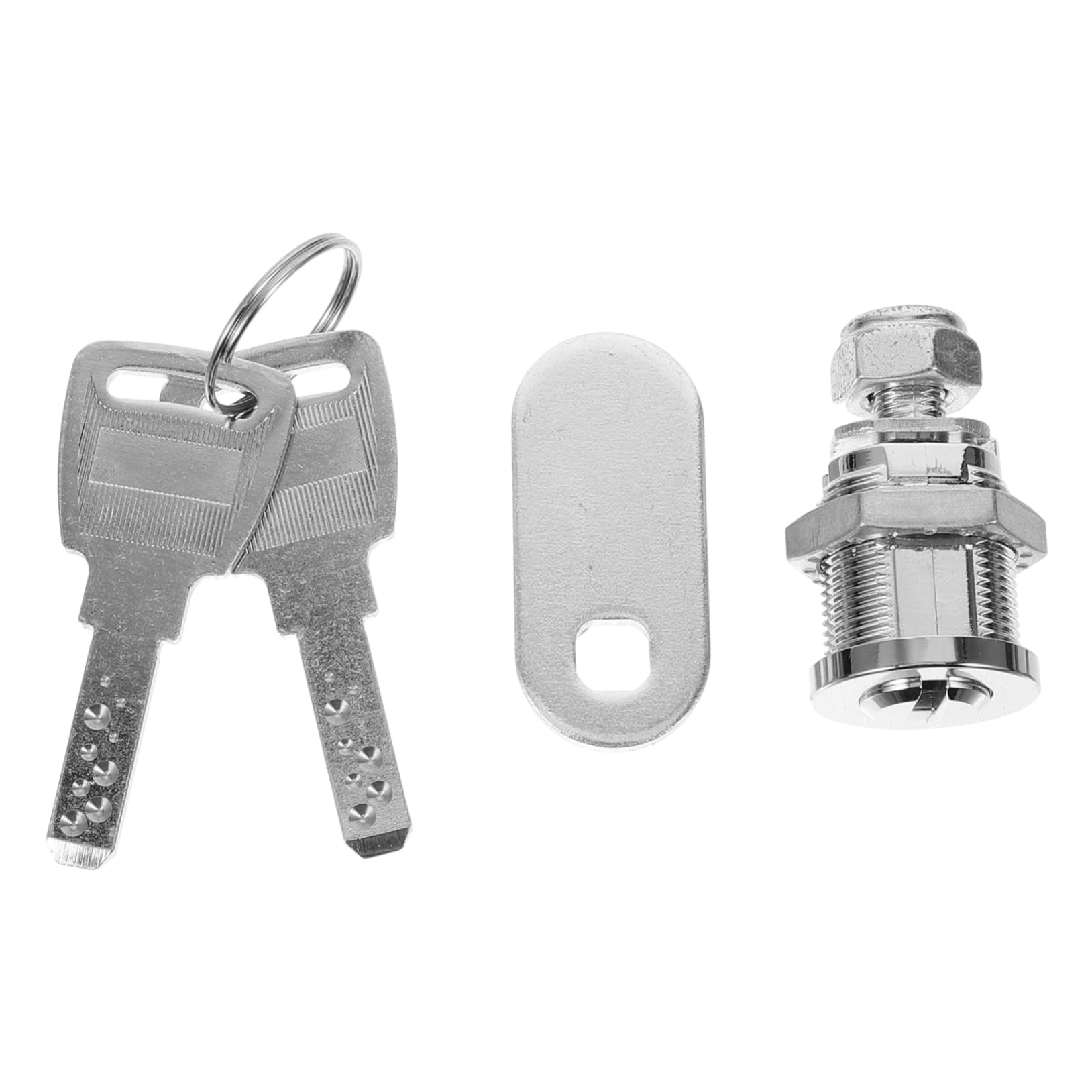 NUOBESTY 3 Pezzi Cerradura per Acciaio Inossidabile con Chiavi Sicurezza per Vetrine e Robusta e Protezione Aggiuntiva per Oggetti