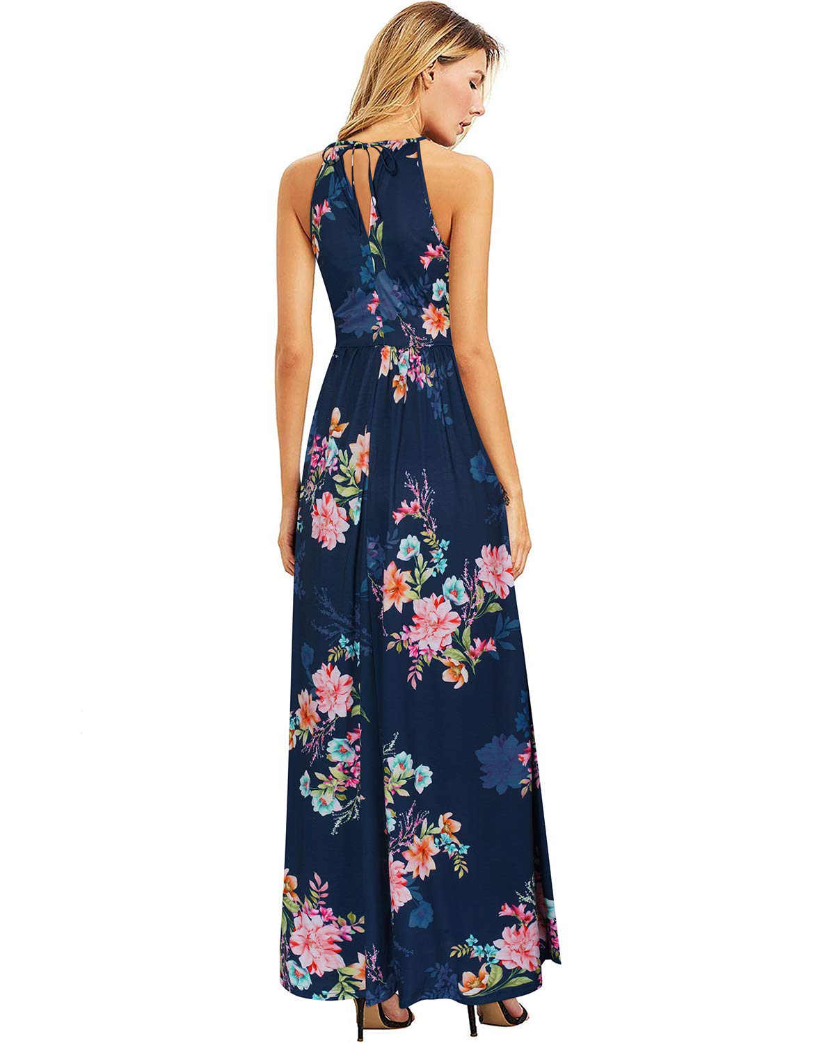 KILIG Robe d'été Femme Longue Robe Maxi Dos Nu Robe d'été élégante Robe de soirée d'invité de Mariage Fente Tenue décontractée