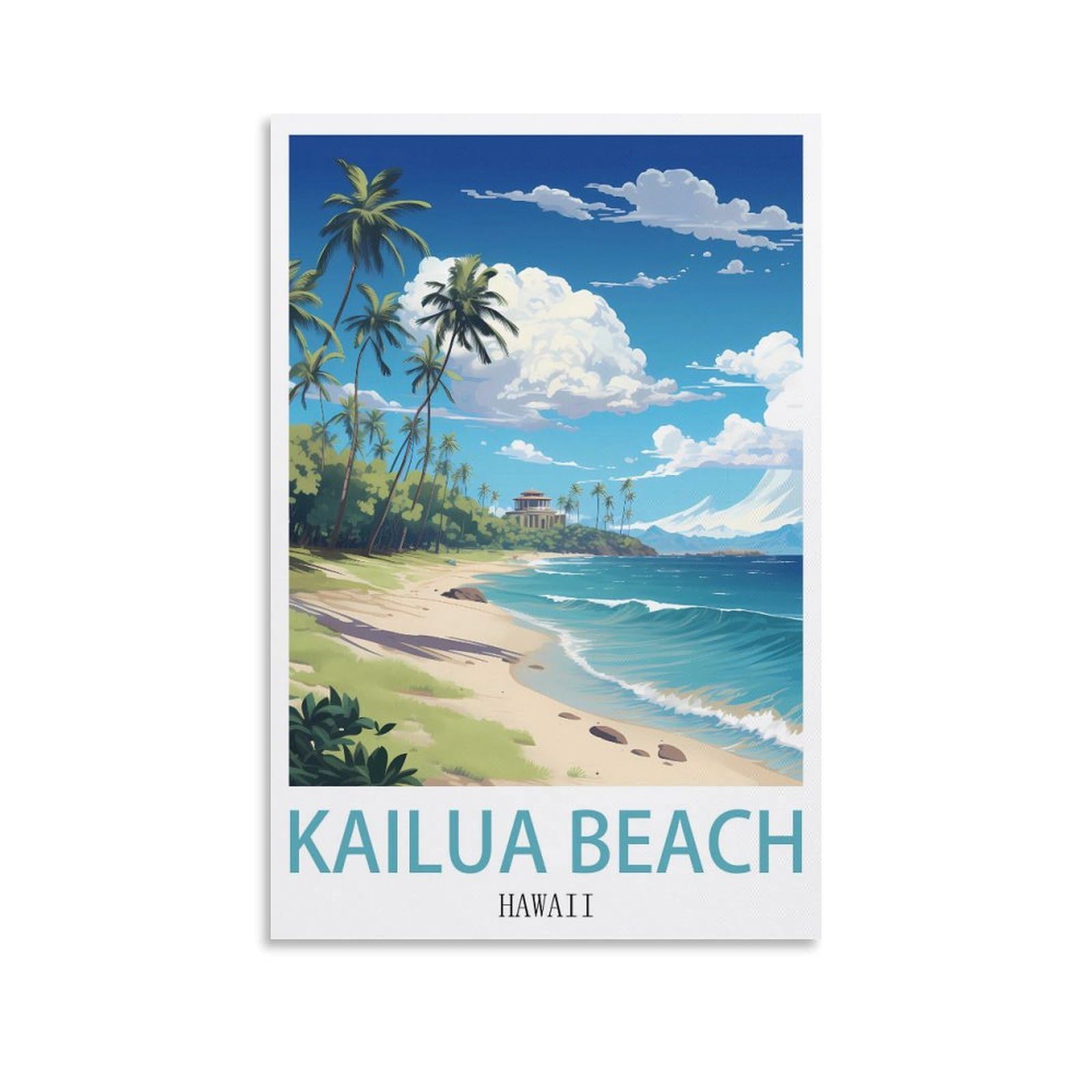 Retro Vintage Metal Tin Sign Kailua Beach Hawaii Vintage Retro Man Cave Bar Pub Shed Novelty Gift Tin Wall Décor Metal Sign 15x30cm