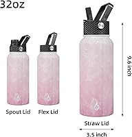 Vista 277 de BJPKPK - Botellas de agua aisladas con tapa de popote, botellas de agua de acero inoxidable de 40 onzas con 3 tapas, termo a prueba de fugas libre