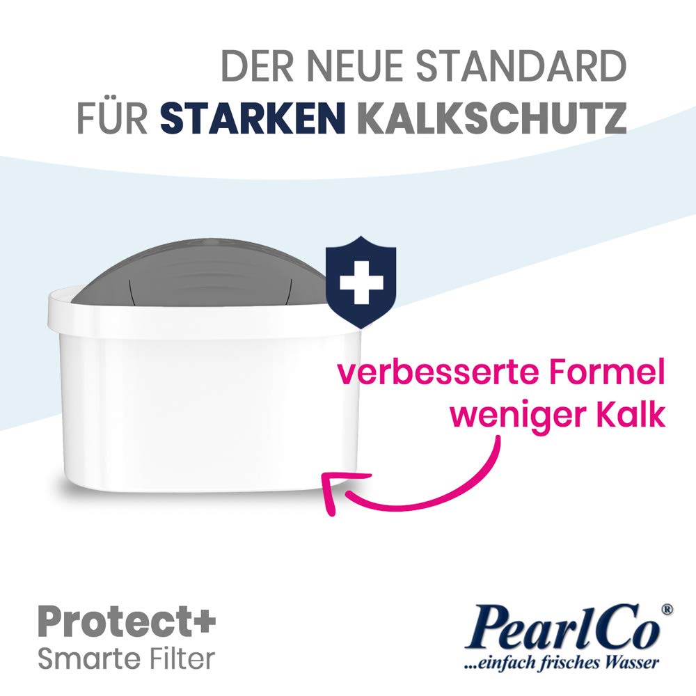 PearlCo Filtr do wody Astra (antracyt) – z 12 wkładami filtrującymi Unimax (do twardej wody) – pasuje do Brita Maxtra