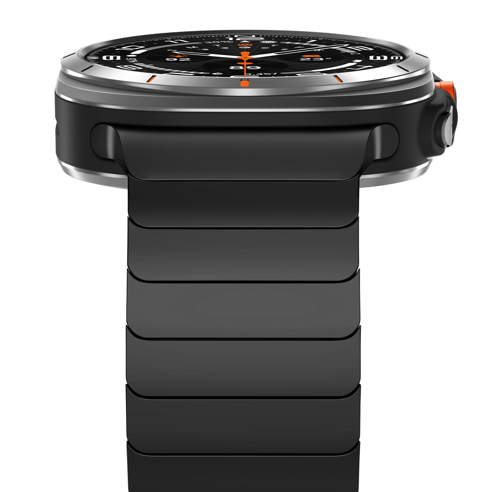 NewWays for Samsung Galaxy Watch Ultra Bands (2025) 47mm Link Bracelet for Men, 24mm Wide No Gap Strap Stainless Steel Classy Elegant Military Rugged