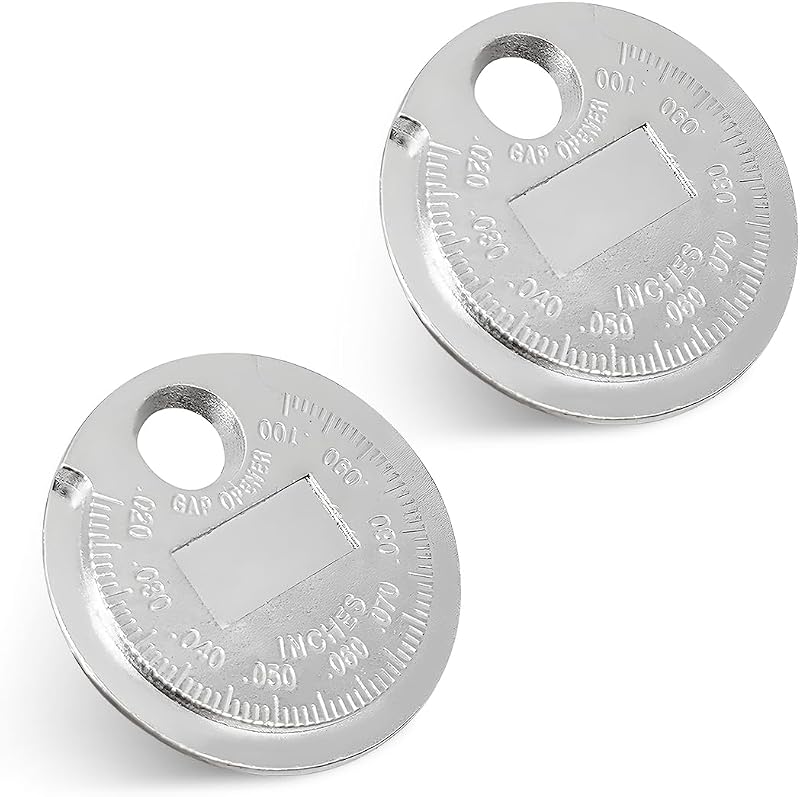 DXNQ 2 PCS Spark Plug Measuring Tool, Zinc Alloy Measuring Wire Spark Plug Gap Gauge Tool Scaled from 0.020" to 0.100", Portable Spark Plug Adjustment Tool, Gap Measuring Tool Car Accessories