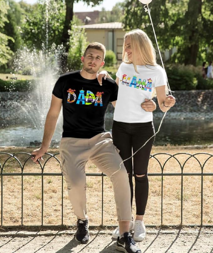 Toy Dad Shirt Toys Mom T-Shirts Funny Mama and Dada Shirts Matching Birthday Top Family Vacation Cartoon Tee - Image 5