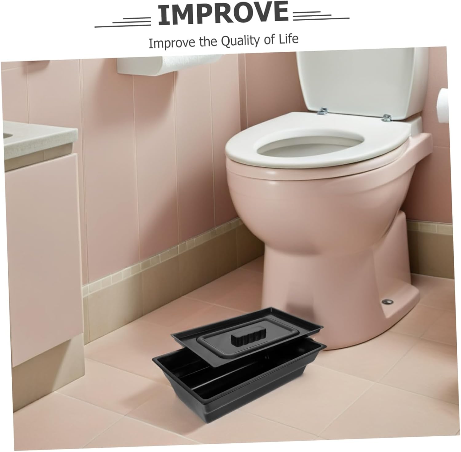 Uonlytech Portable Bed Pan and Replacement Seat for Elderly Bedside Commode, Handicap Portable Toilet Pan with Shower Chair Compatibility for Surgery and Daily Care