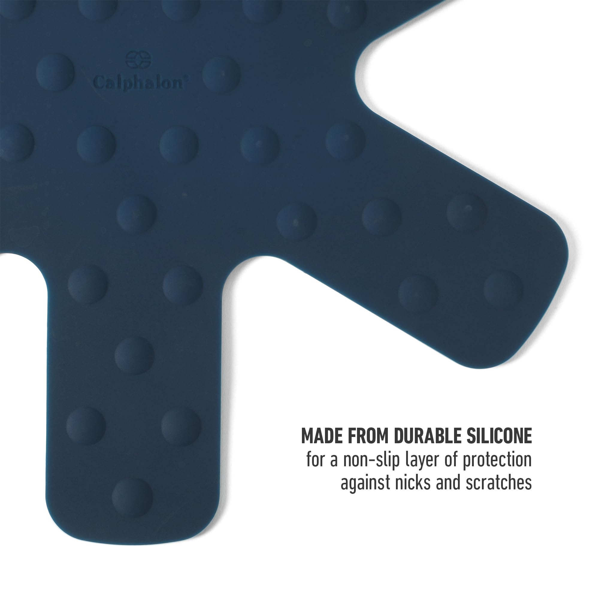 Calphalon Prime - Juego de 3 Protectores de Silicona para sartenes, Color Azul Marino