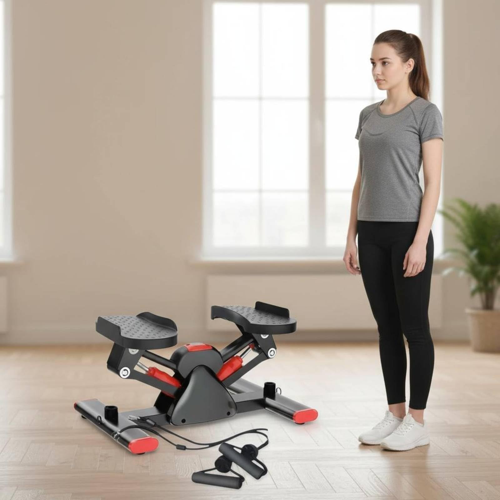 Qianly Máquina de Ejercicio de Piernas Stepper Lateral Stepper Entrenador con Resistencia Hidráulica Constante y Soporte para Tren Inferior Compacta para