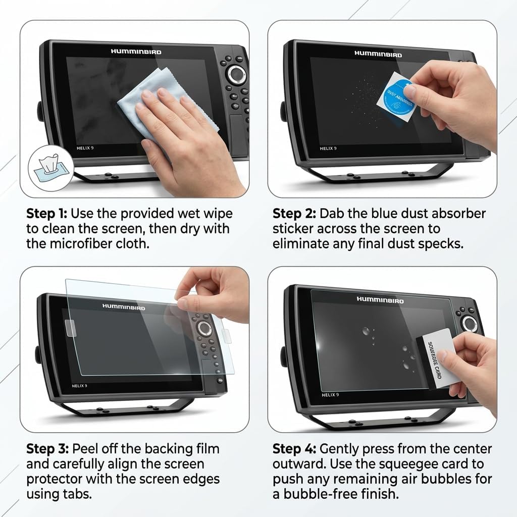 Premium 100% Real Tempered Glass Screen Protector Film For Humminbird Helix 9 GPS G2 G2N G3 G3N G4 G4N GPS 9 Inchs Screen