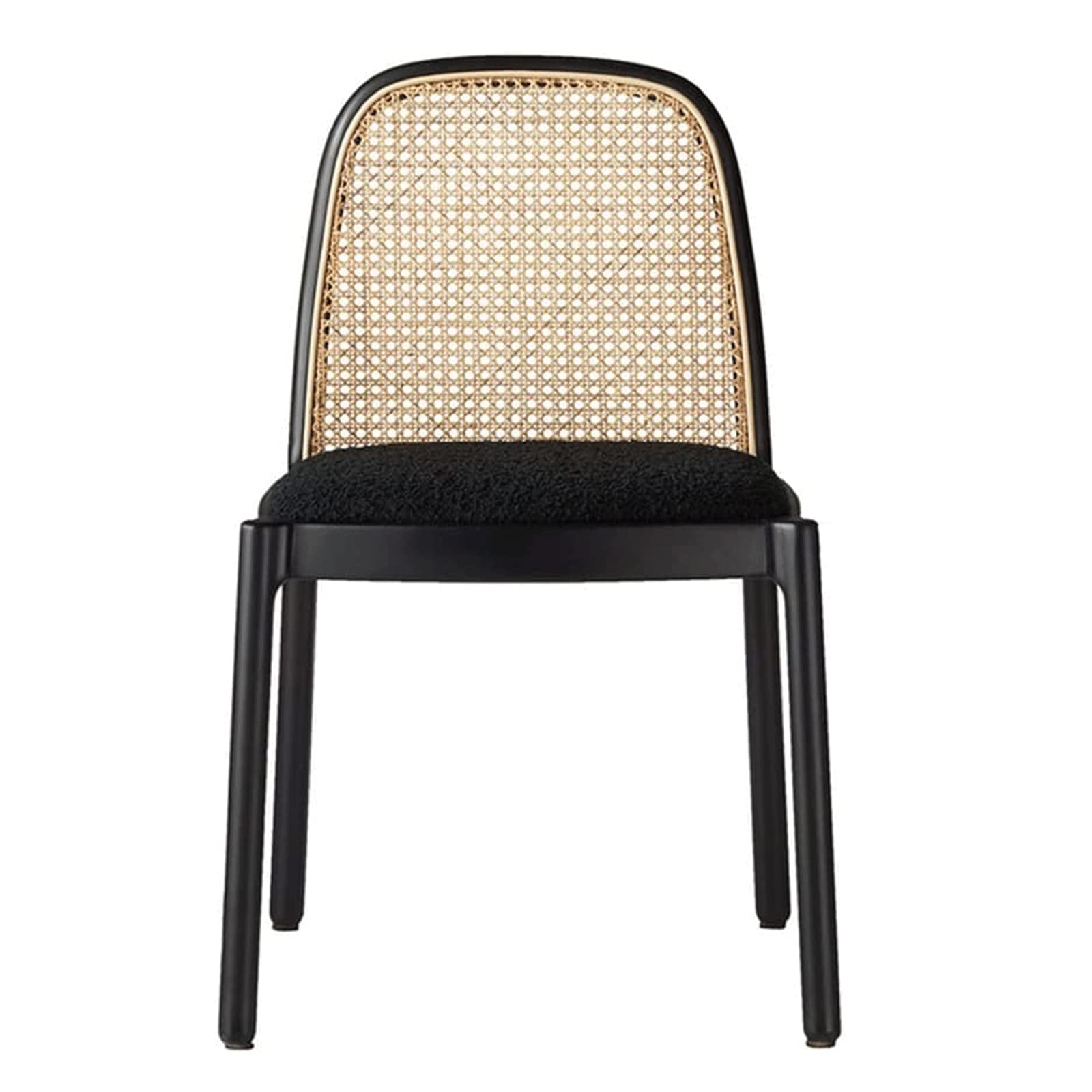 Rattan Woven Dining Chairs Luxury Side Chair Comfort Backrest Leisure Padded Side Chair Home Dining Room Chairs