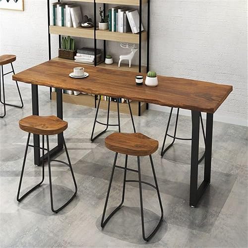 Miniatura 4 de LAKIQ Mesa de bar de madera maciza moderna de altura de barra, mesa de cocina, mesa de comedor, mesa de bar, mesa rectangular para sofá, mesa de