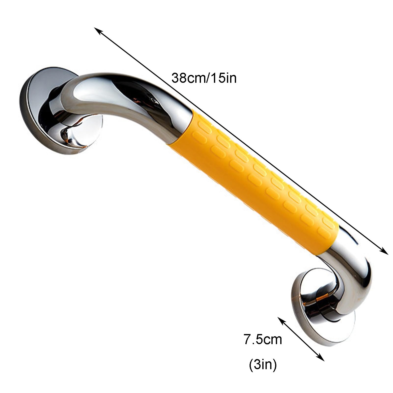 Barras De Seguridad para Baño, Pasamanos De Apoyo para Personas Mayores, Asa De Equilibrio para Bañera E Inodoro (paquete De 2).(Yellow,38cm)