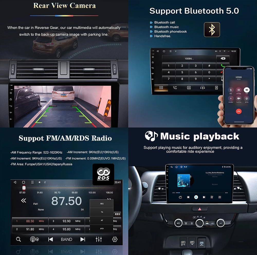 Generico Autoradio Android 15 2 DIN con Schermo Touchscreen da 9 Pollici per Fiat 500 2007-2014 con Telecamera Posteriore/CarPlay/Bluetooth/FM/GPS/USB/Wi-Fi 4G/Comandi al Volante/Audio per Auto (EP20
