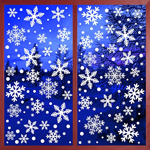 AWCIGG® Autocollant Noël Fenetre, 222 PCS Neige PVC Autocollants Flocons de Neige Fenêtre Stickers, Decoration Vitres Noel DIY Fenêtres Stickers Amovibles Fenêtre Décoration Deco Fenetre Boutique