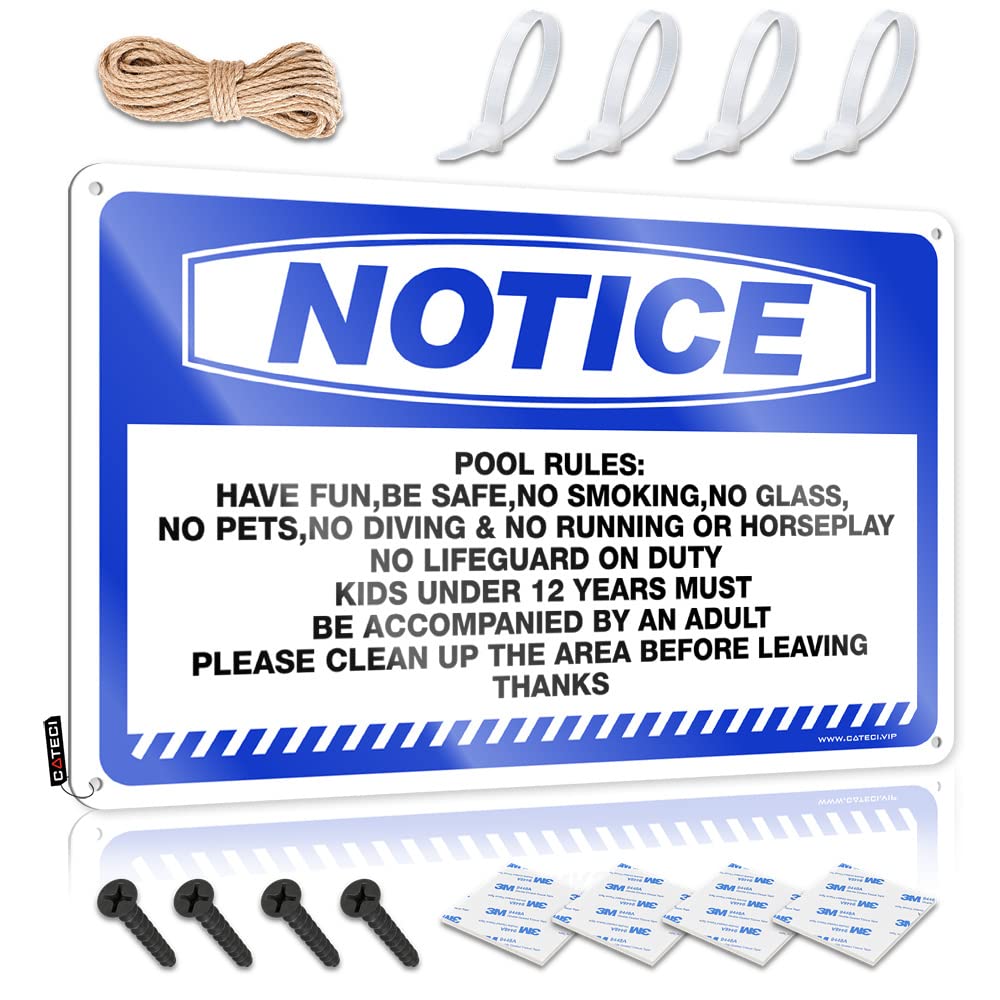 Room Door Sign Notice Pool Rules No Running, No Rough Play, No Tin Sign Funny Decor For Bar Beer Tin Signs Vintage Sets(30X40CM)