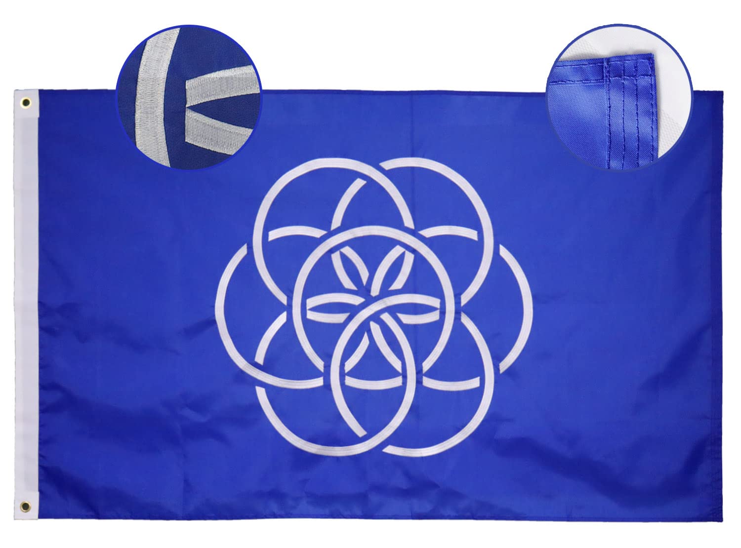 Heavy Duty International Planet Earth Flag 3x5 Ft Double Sided