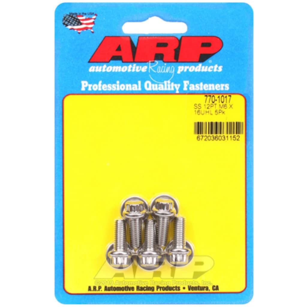 ARP 12Point Bolt M6 x 1.00 x 16 Stainless Steel - Set of 5