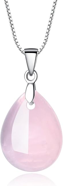 COAI 925 Sterling Silver Teardrop Stone Pendant Necklace