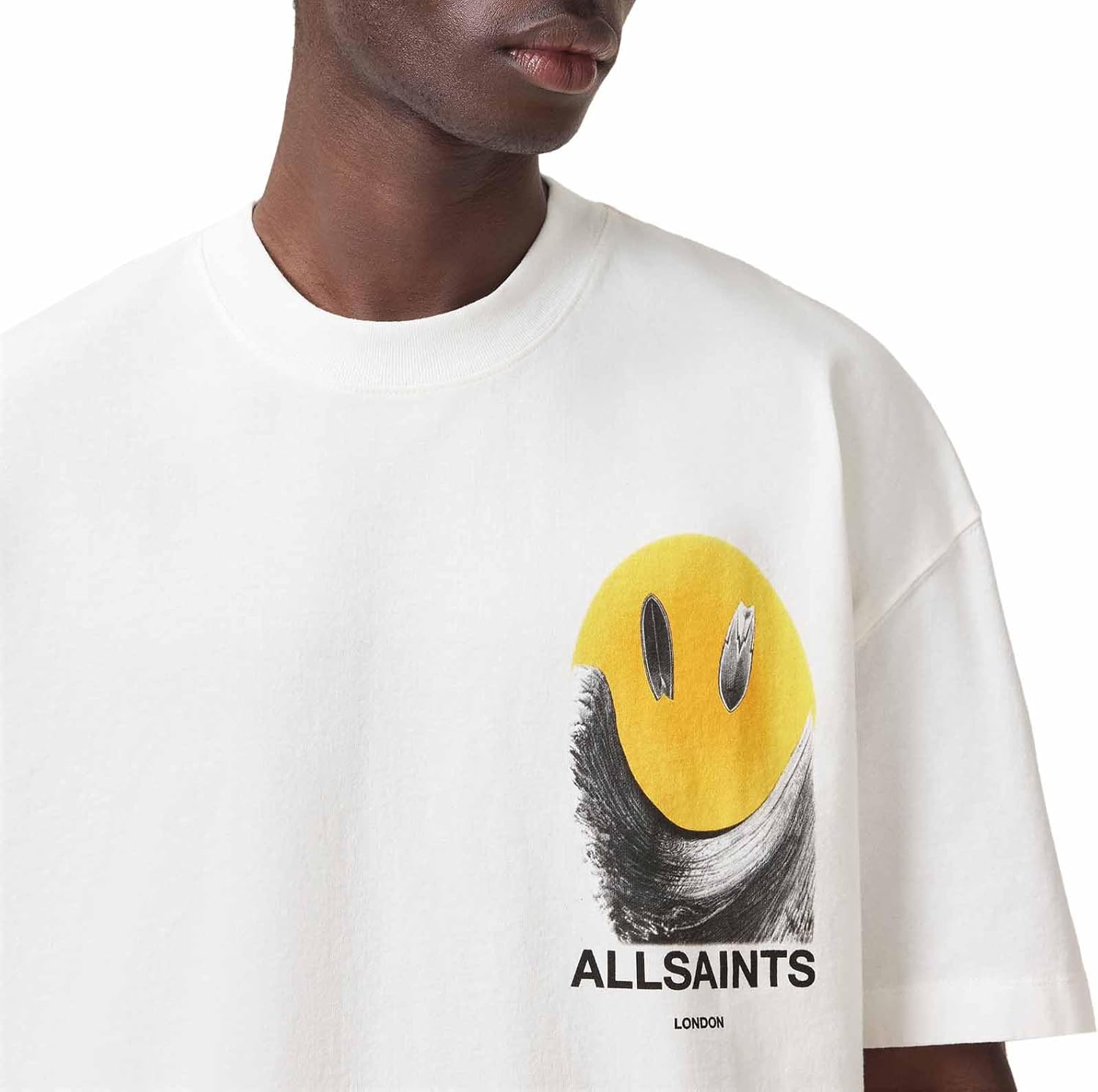 Allsaints Mens Party Wave Ss Crew - Image 3