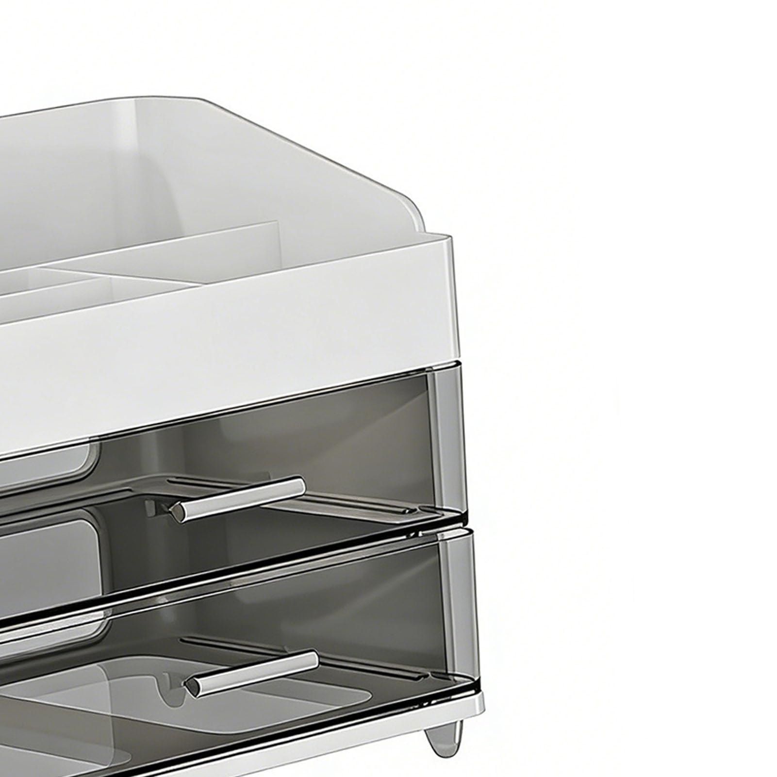 Focket Organizer per Trucco con Cassetti, Cassetti Trasparenti Scomparti Multipli Vetrina per Cosmetici in Plastica, Organizer per Cura della Pelle con Piedini Antiscivolo per Piano di Lavoro del