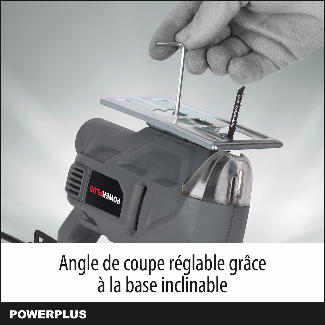 Powerplus Scie Sauteuse Électrique de 450 W POWE30010 - Scie Sauteuse Filaire à Patin Réglable 3000 min-1 - avec 1 Accessoire